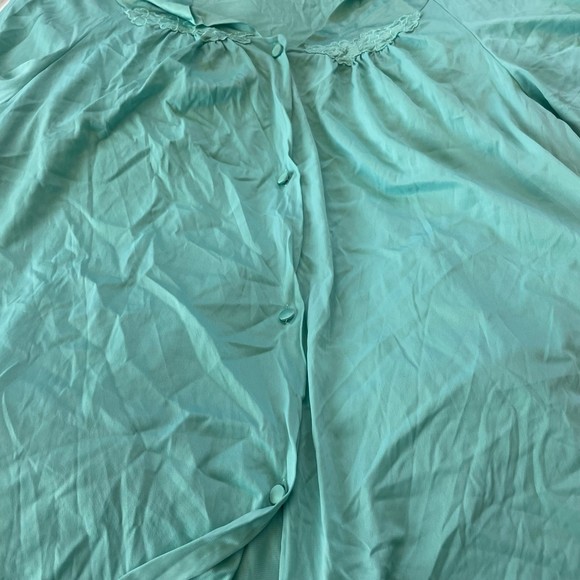 Vanity Fair Women Pant V-Neck Short Sleeve pajama set Teal blue 1X plus size - Picture 3 of 8